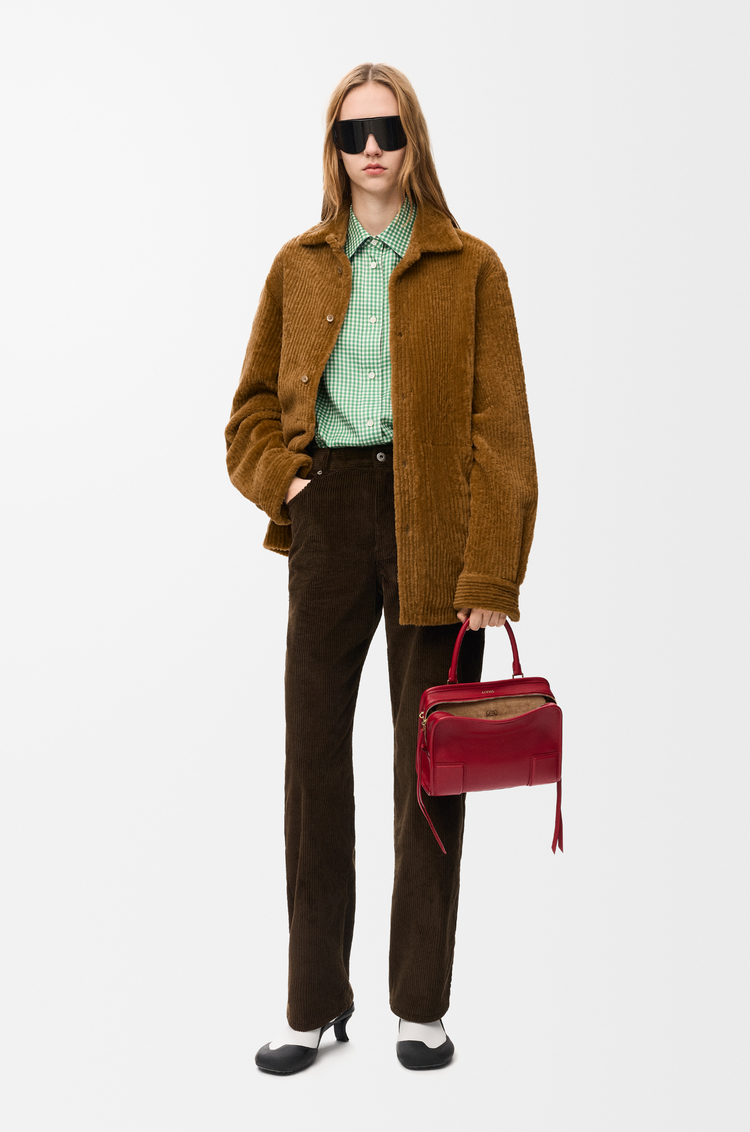 LOEWE Overshirt in shearling corduroy Camel