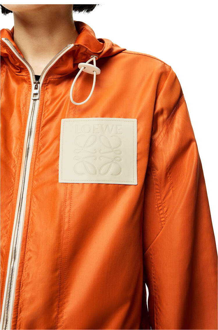 LOEWE Hooded jacket in ripstop shell Bright Orange