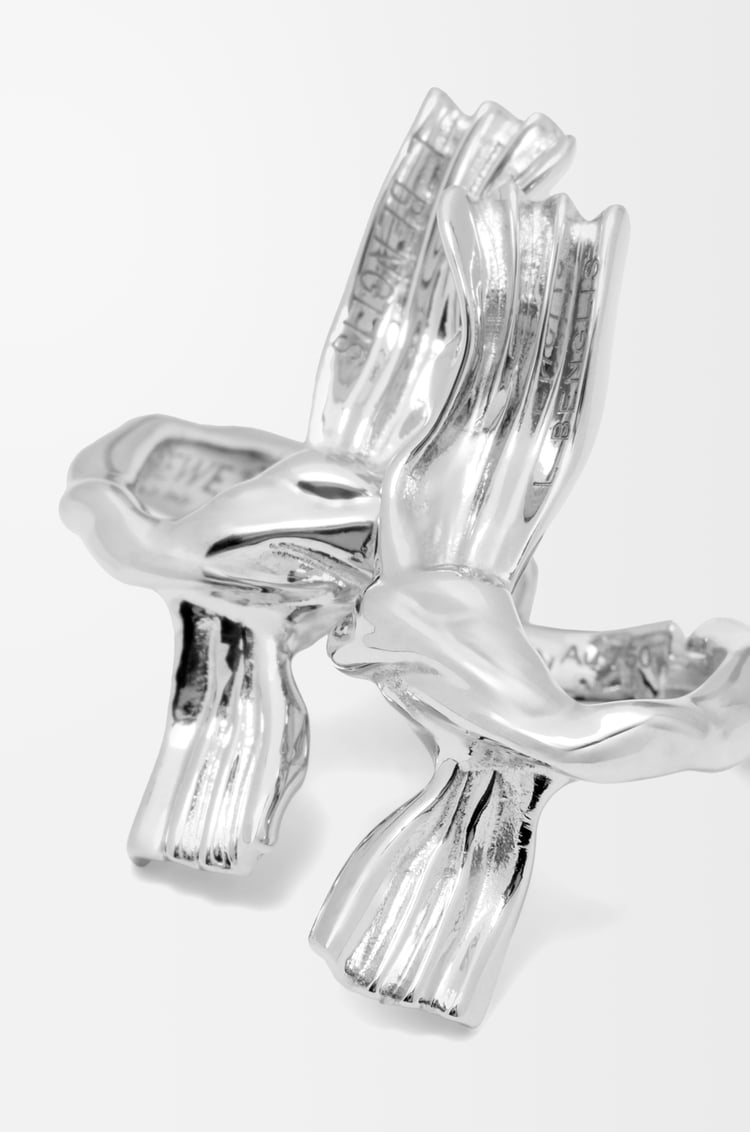 LOEWE Pendientes Knuckle Not en oro blanco Oro Blanco
