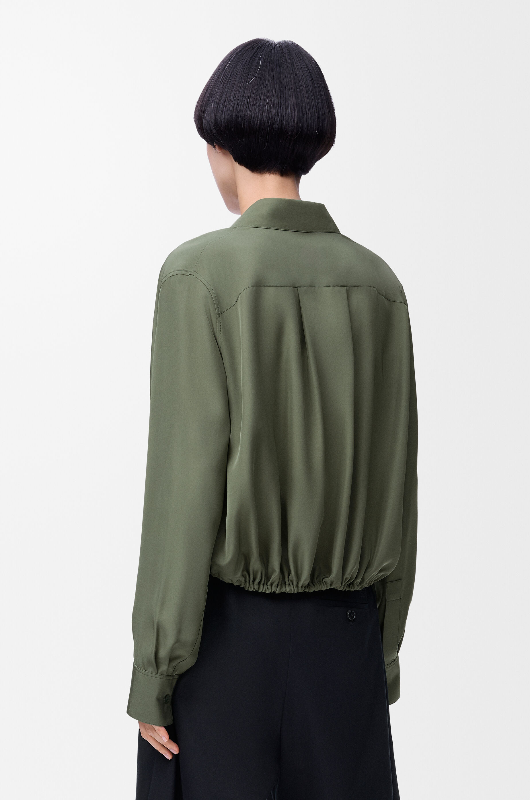 Balloon shirt in silk Green - LOEWE USA Official Website