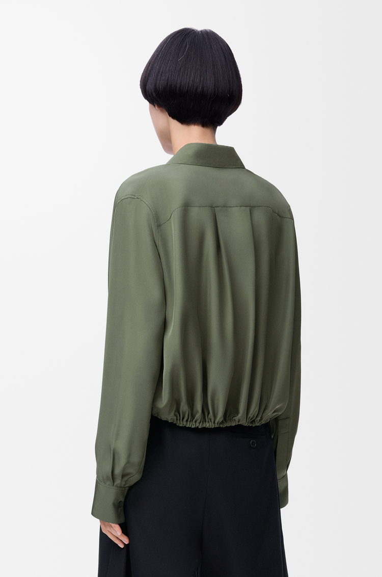 LOEWE Camisa globo en seda Verde Caqui