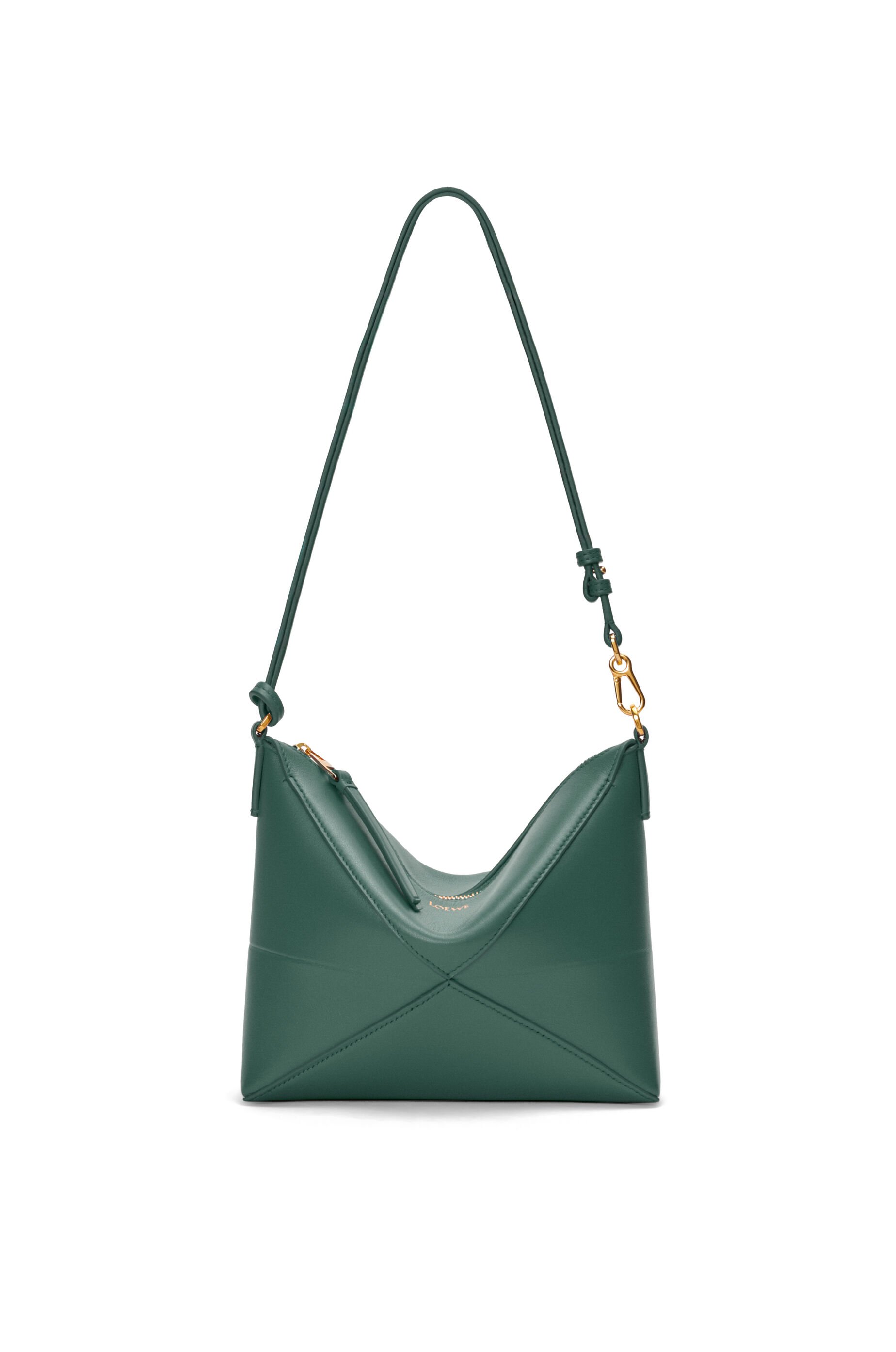 Puzzle Fold pouch in shiny nappa calfskin Vetiver LOEWE