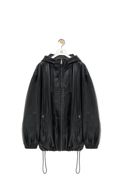 LOEWE Hooded jacket in nappa lambskin 黑色 plp_rd
