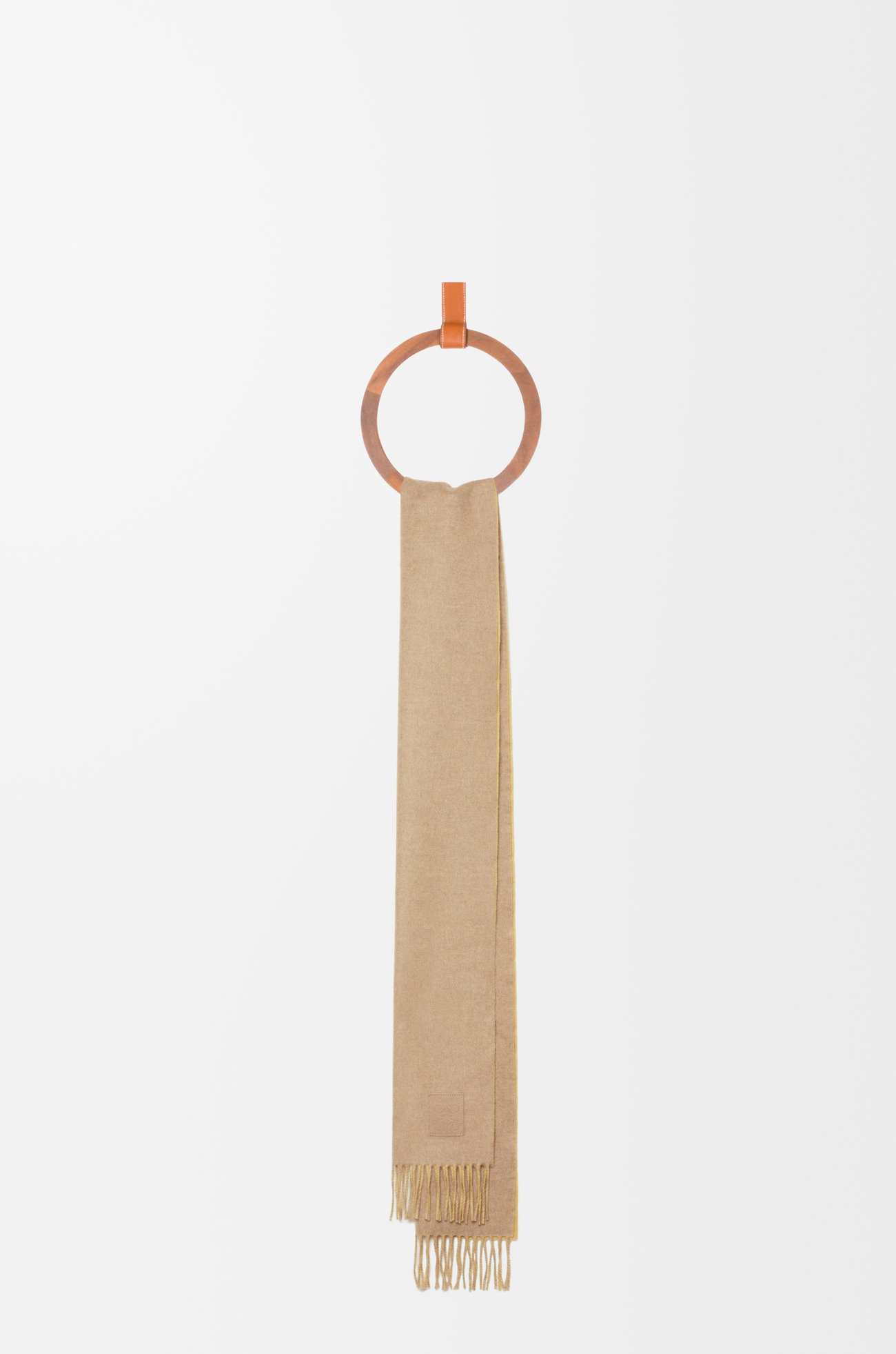 LOEWE Bufanda en lana y cashmere Beige/Amarillo