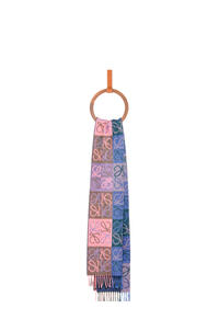 LOEWE Anagram scarf in wool and cashmere Ash Grey/Light Celadon