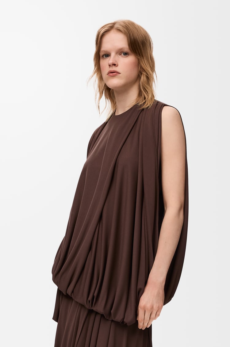 LOEWE Haut drapé en viscose Café