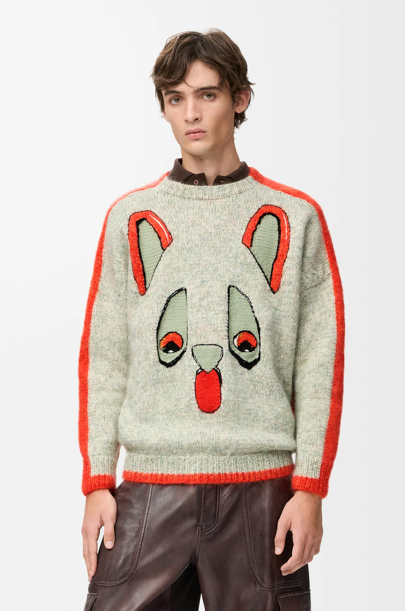 LOEWE Jersey en lana White/Orange/Blue