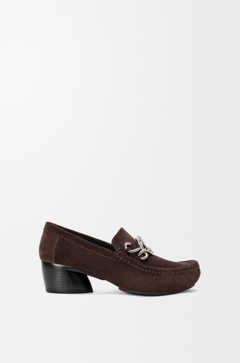 Oval Double L loafer in suede calfskin by LOEWE