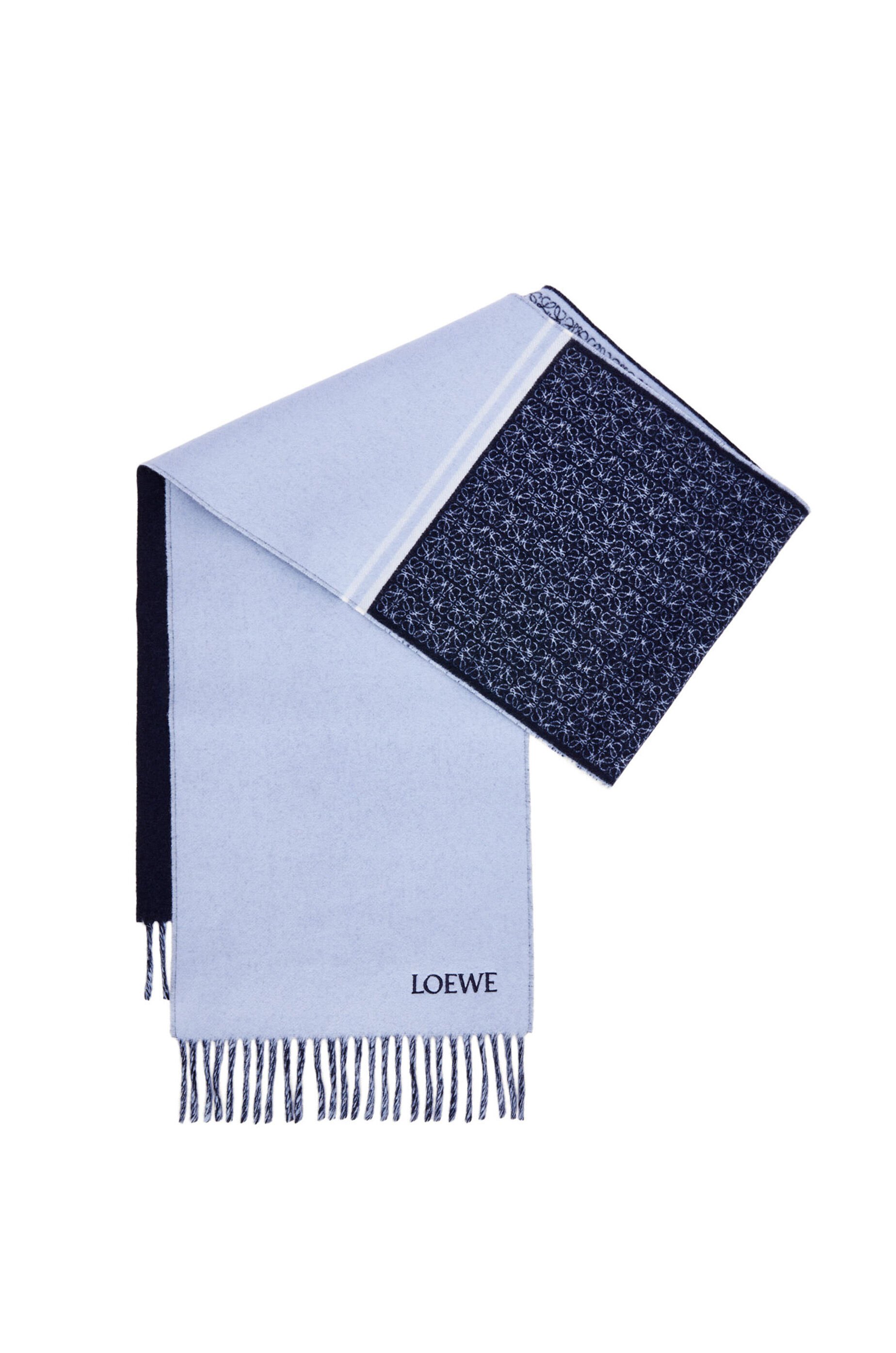 信頼への信頼 スカーフ（ウール&カシミヤ） ブルー - LOEWE 小物