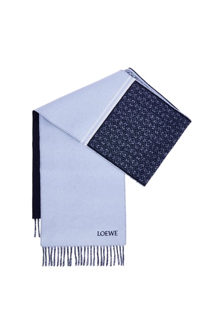 LOEWE スカーフ（ウール&カシミヤ） ライトブルー/ネイビーブルー plp_rd