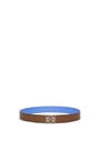 LOEWE Reversible Anagram belt in smooth calfskin Umber/Seaside Blue/Palladium