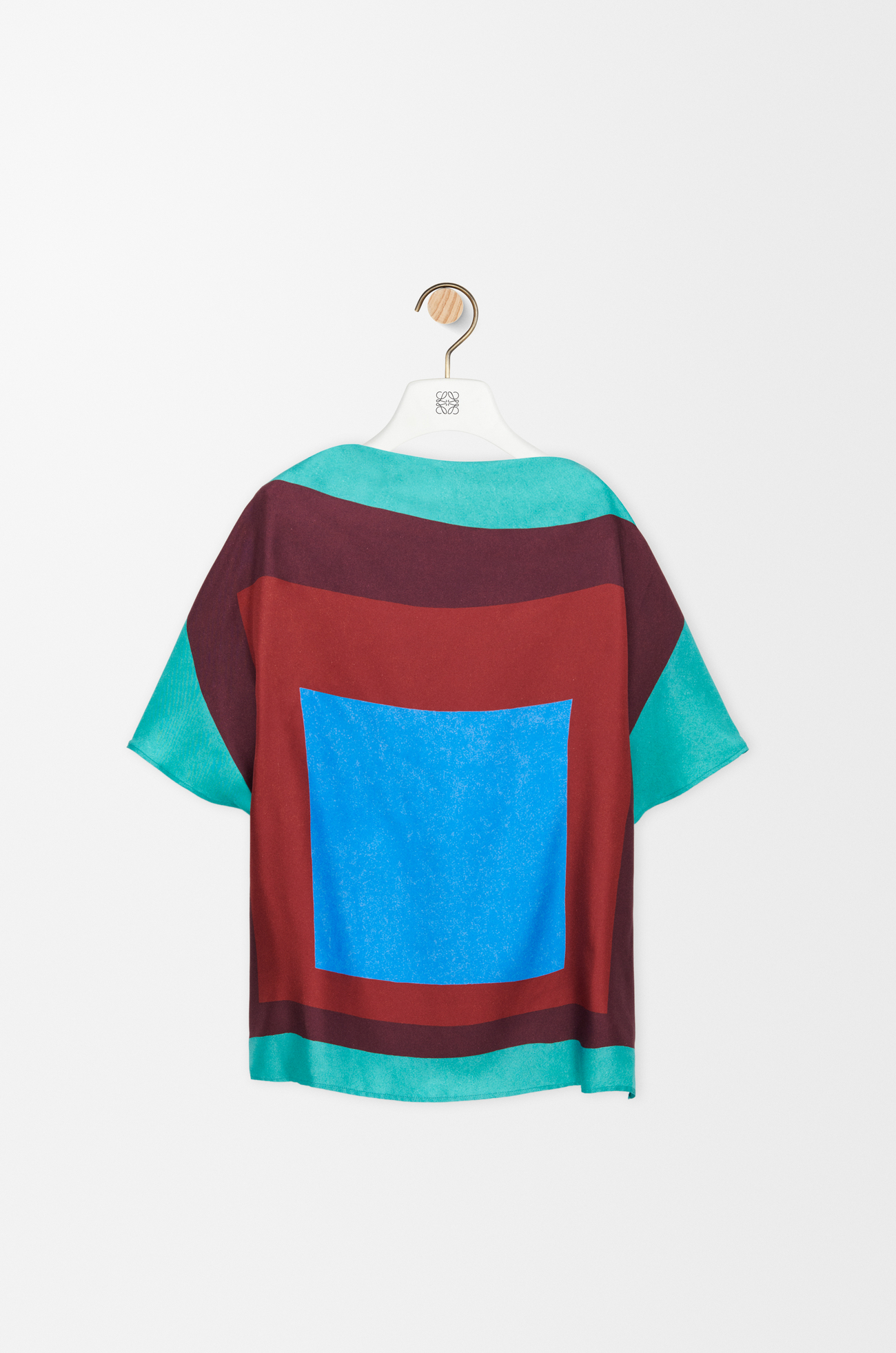 LOEWE Top tipo pañuelo en seda Verde/Rojo/Multicolor