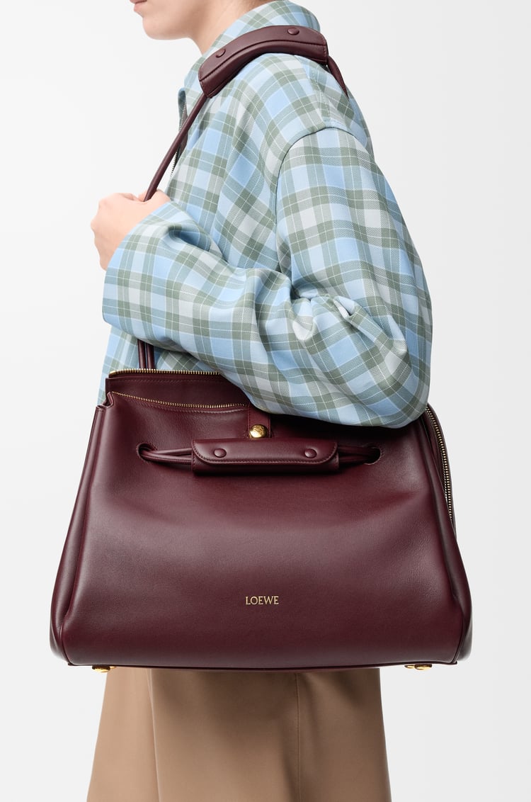 LOEWE Large Madrid bag in supple calfskin Dark Burgundy