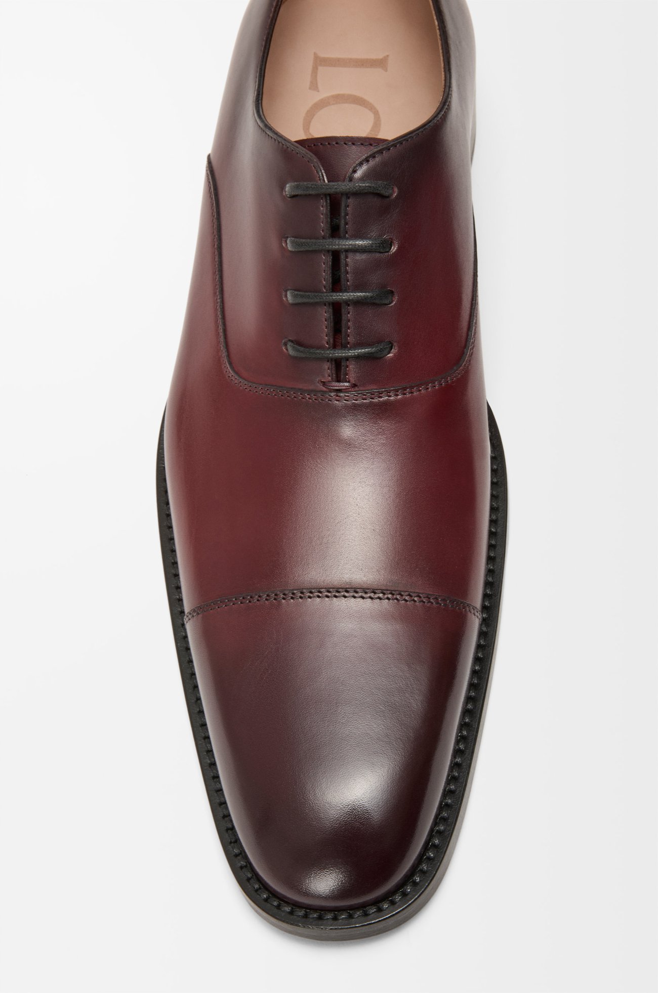 LOEWE LOEWE Crown Oxford in brushed calfskin Burgundy plp_rd