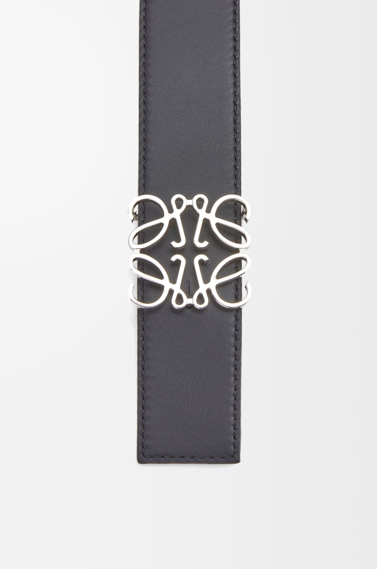 LOEWE Reversible Anagram belt in soft grained calfskin and smooth calfskin Tan/Black/Palladium