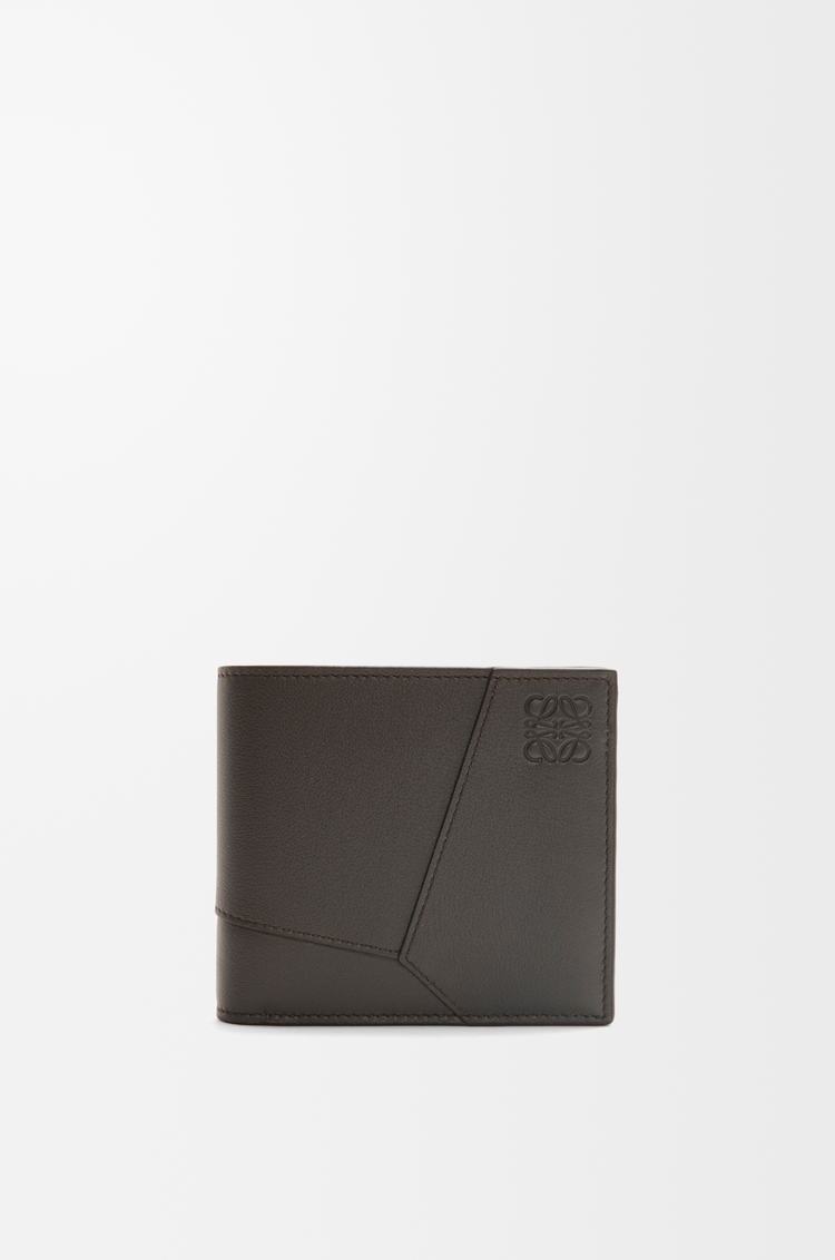 LOEWE 經典小牛皮 Puzzle 雙摺硬幣皮夾 深灰色