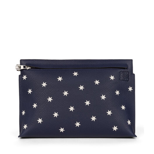 LOEWE T Pouch Intarsio Stars Navy/White LOEWE T Pouch Intarsio Stars Navy/White all