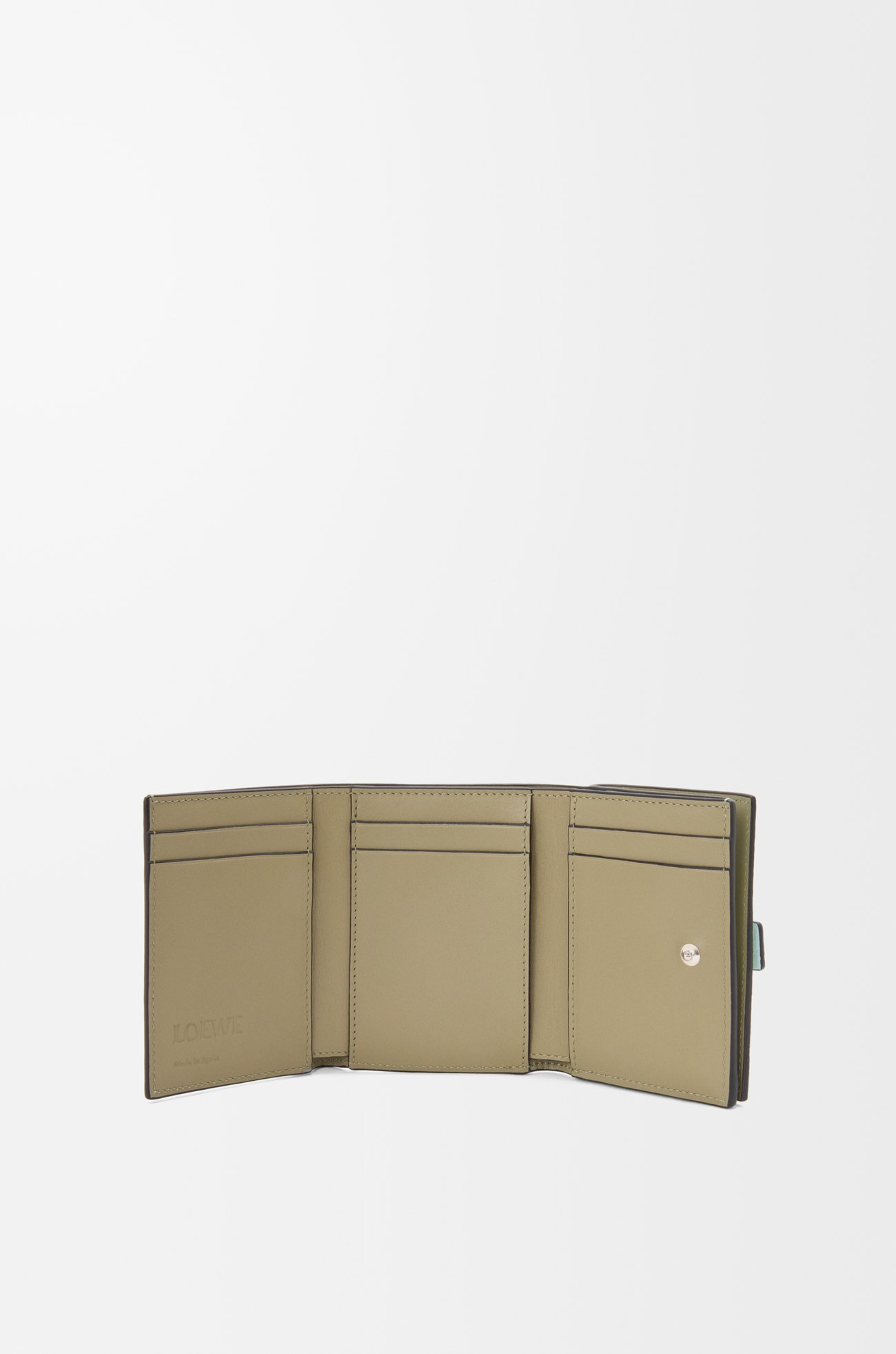 LOEWE Trifold wallet in soft grained calfskin Frozen/Clay