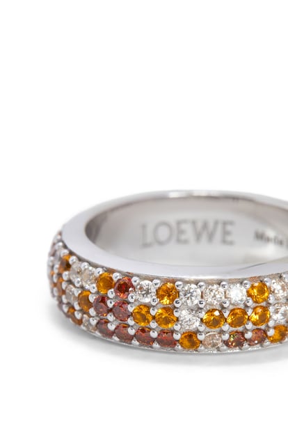 LOEWE Thin Pavé ring in sterling silver and crystals Silver/Brown plp_rd