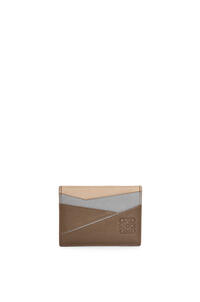 LOEWE Puzzle plain cardholder in classic calfskin Asphalt Grey/Winter Brown