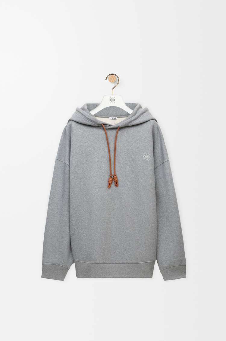 LOEWE Relaxed fit hoodie in cotton Grey Melange