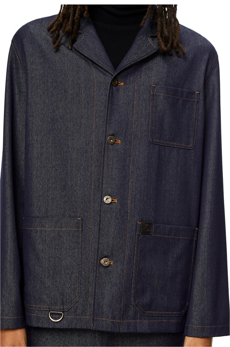 LOEWE Workwear jacket in wool denim Blue Denim