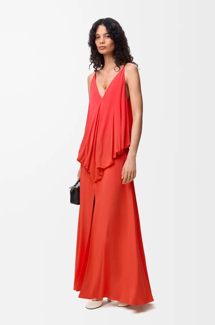 LOEWE Draped dress in viscose Orange