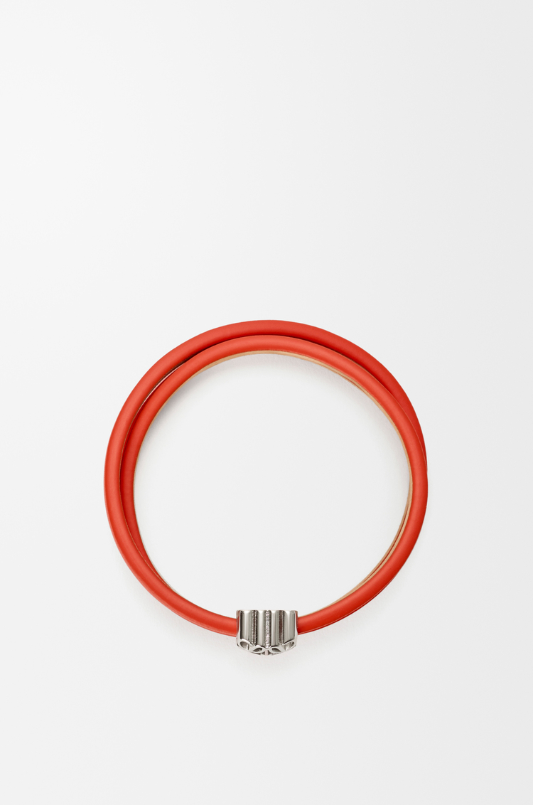 LOEWE Anagram Bombé twist bracelet in calfskin Sunrise Orange