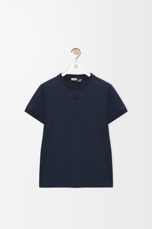 LOEWE Lace T-shirt in cotton Navy Blue