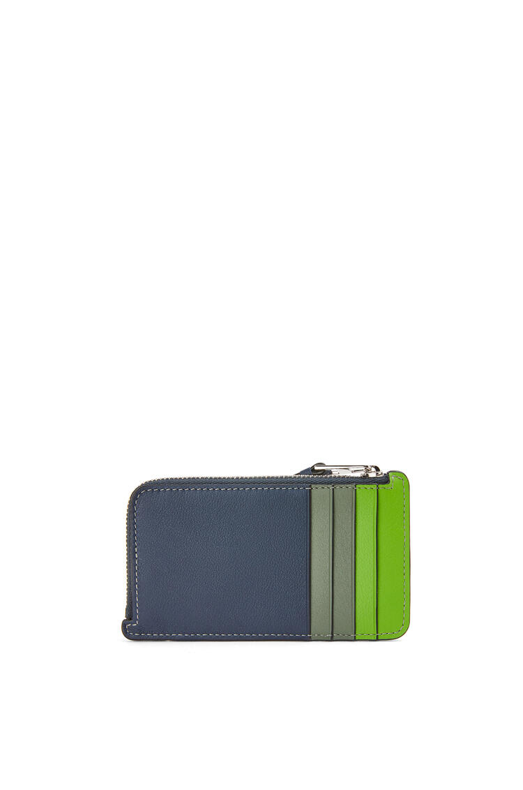 LOEWE Puzzle coin cardholder in classic calfskin Apple Green/Deep Navy