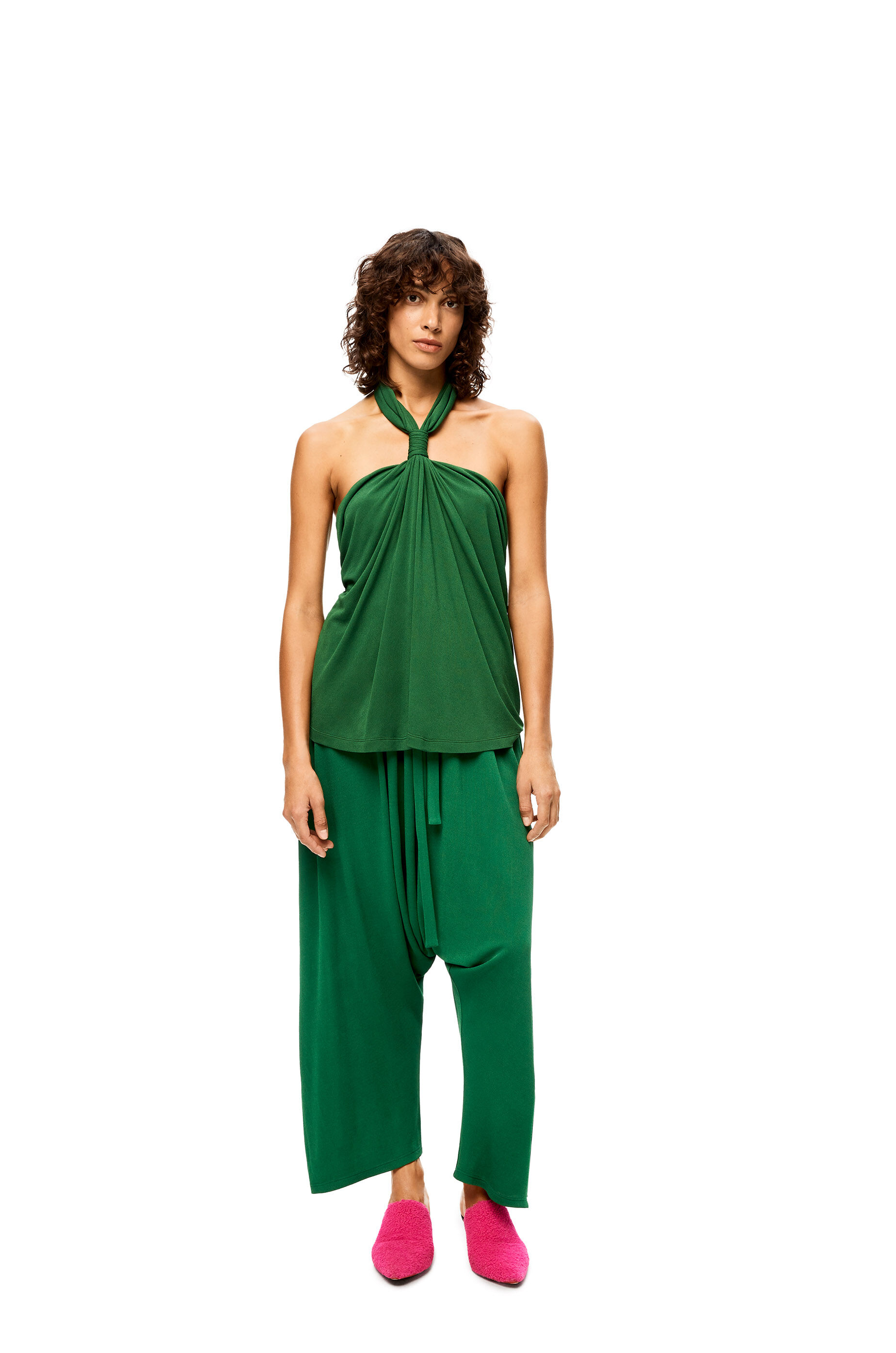 Balloon trousers in viscose crepe 