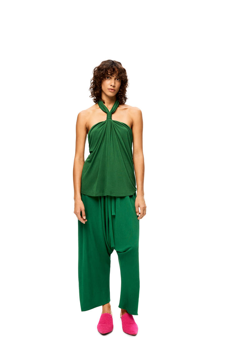 LOEWE Balloon trousers in viscose crepe jersey Forest Green pdp_rd