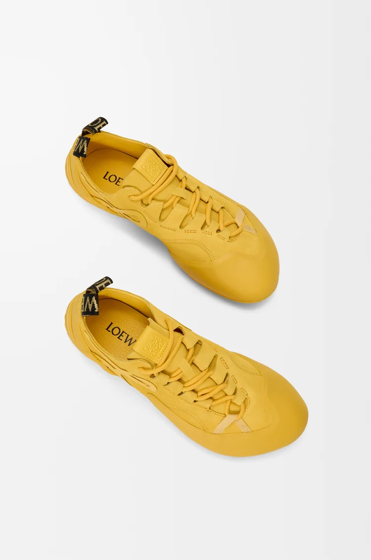 LOEWE Sneaker Grip in pelle di vitello scamosciata Giallo Sole