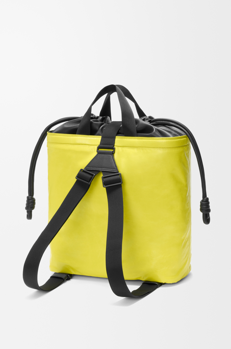 LOEWE 纸纹牛皮革 Squad 背包 柠檬黄色