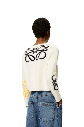 LOEWE Anagram intarsia sweater in wool Soft White/Multicolour