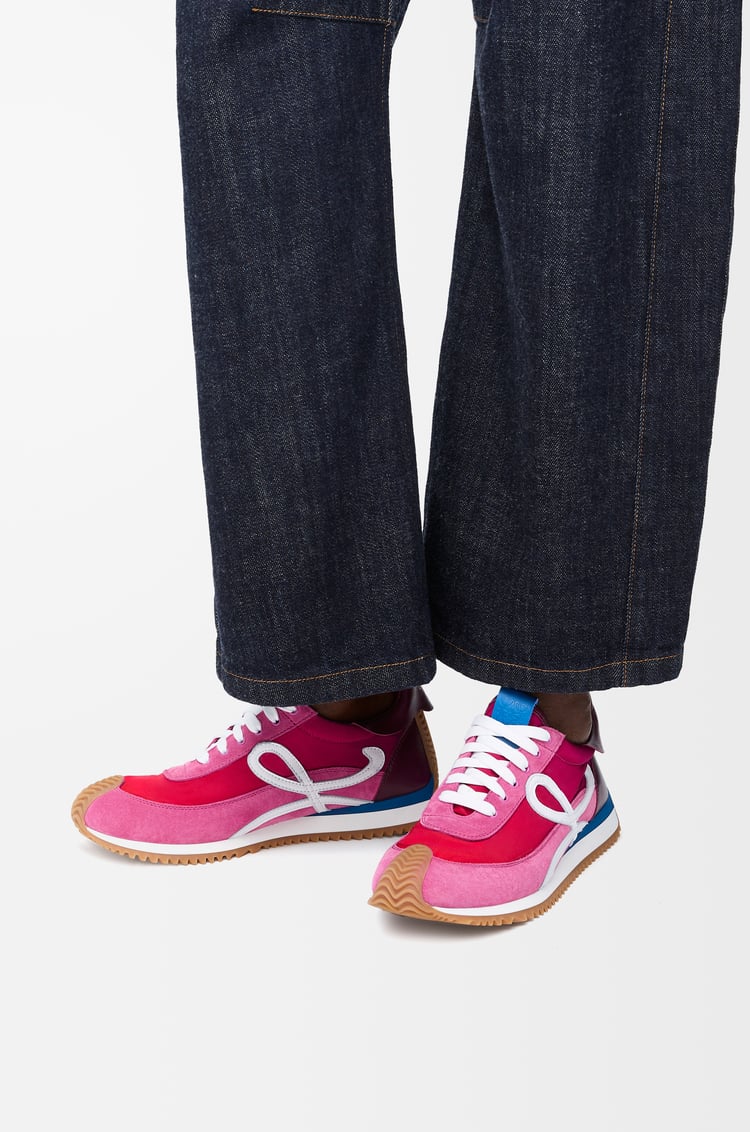 LOEWE Flow Runner 2.0 in nylon and suede Gradient Pink/White