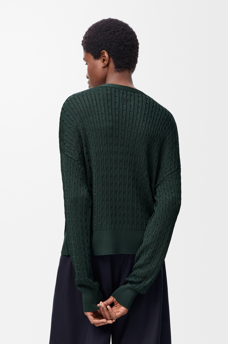 LOEWE Cardigan aus Viskose Dunkelgrün