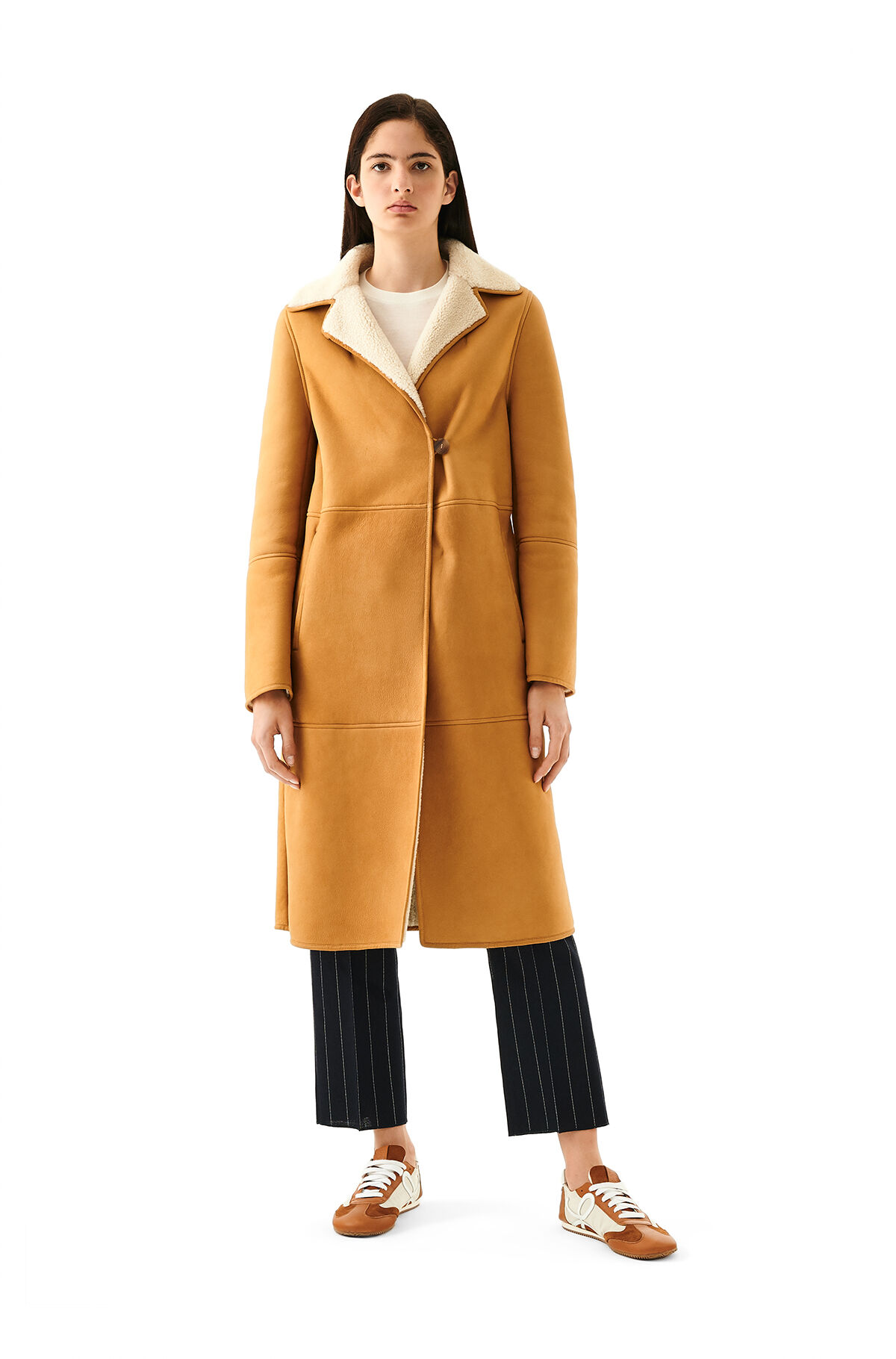 Shearling Coat Gold/White LOEWE