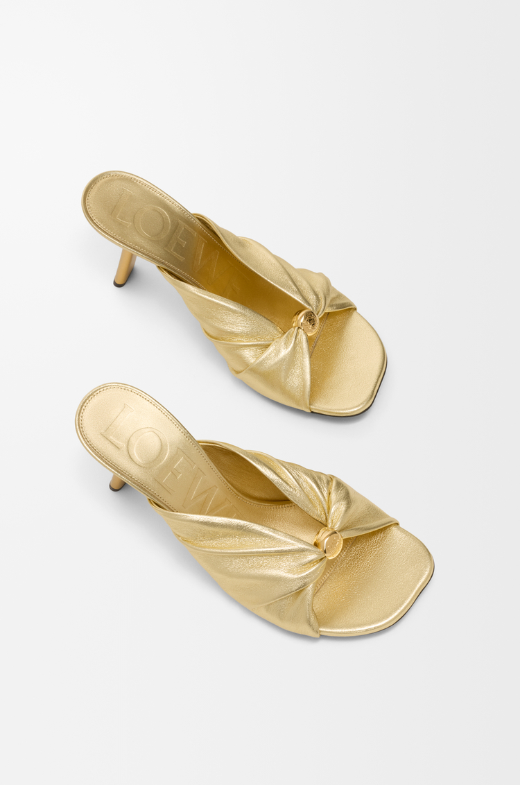 LOEWE 层压羊皮革 Pebble Soft 凉鞋 金色