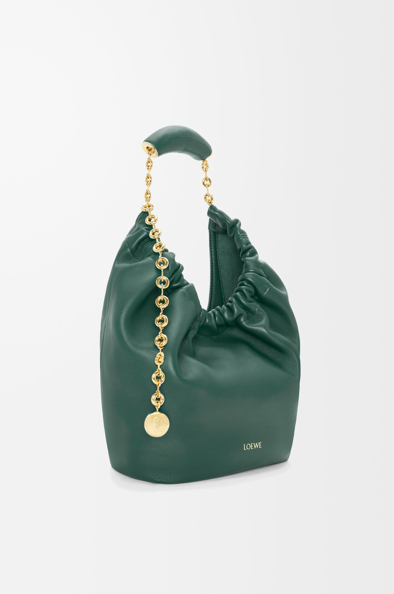 LOEWE Bolso Squeeze pequeño en piel napa de cordero Vetiver