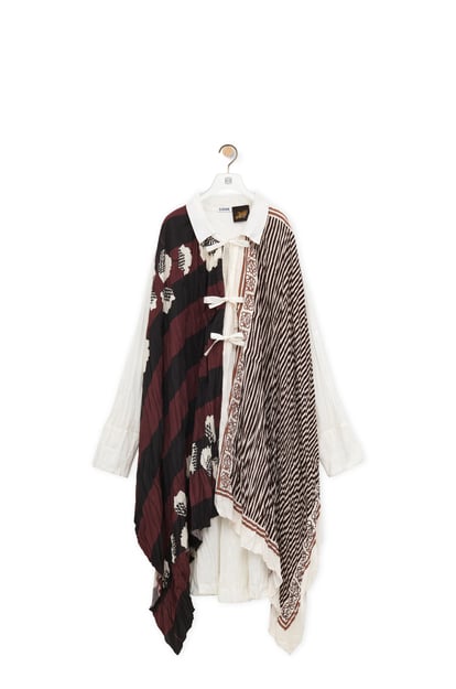 LOEWE Tunic dress in crinkled habotai and cotton Light Beige/Multicolor plp_rd