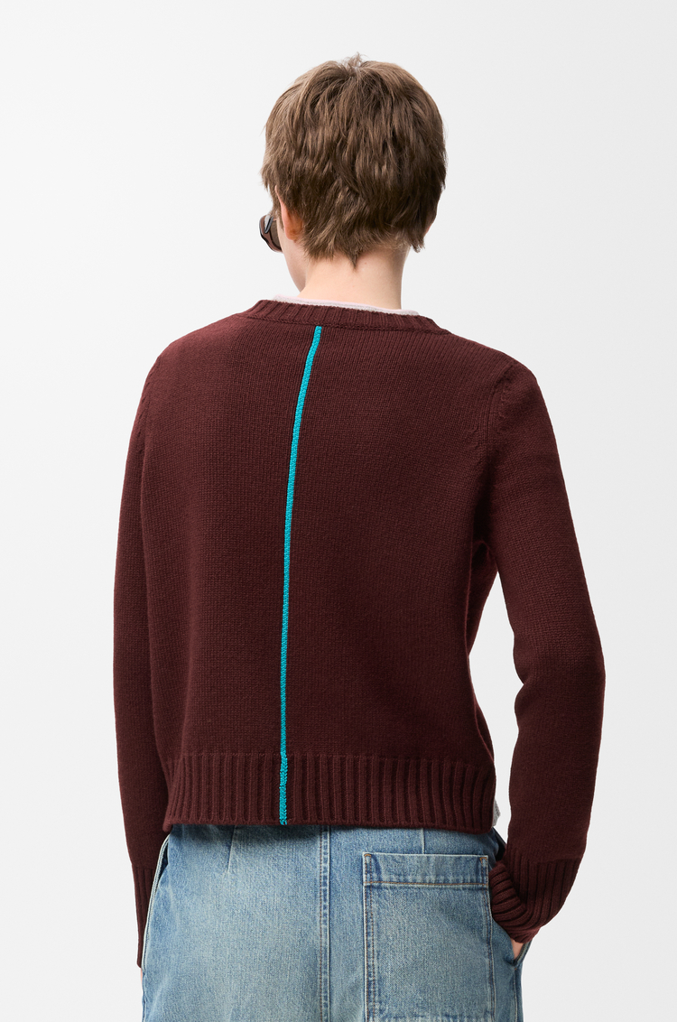 LOEWE Jersey en cashmere Burdeos/Multicolor