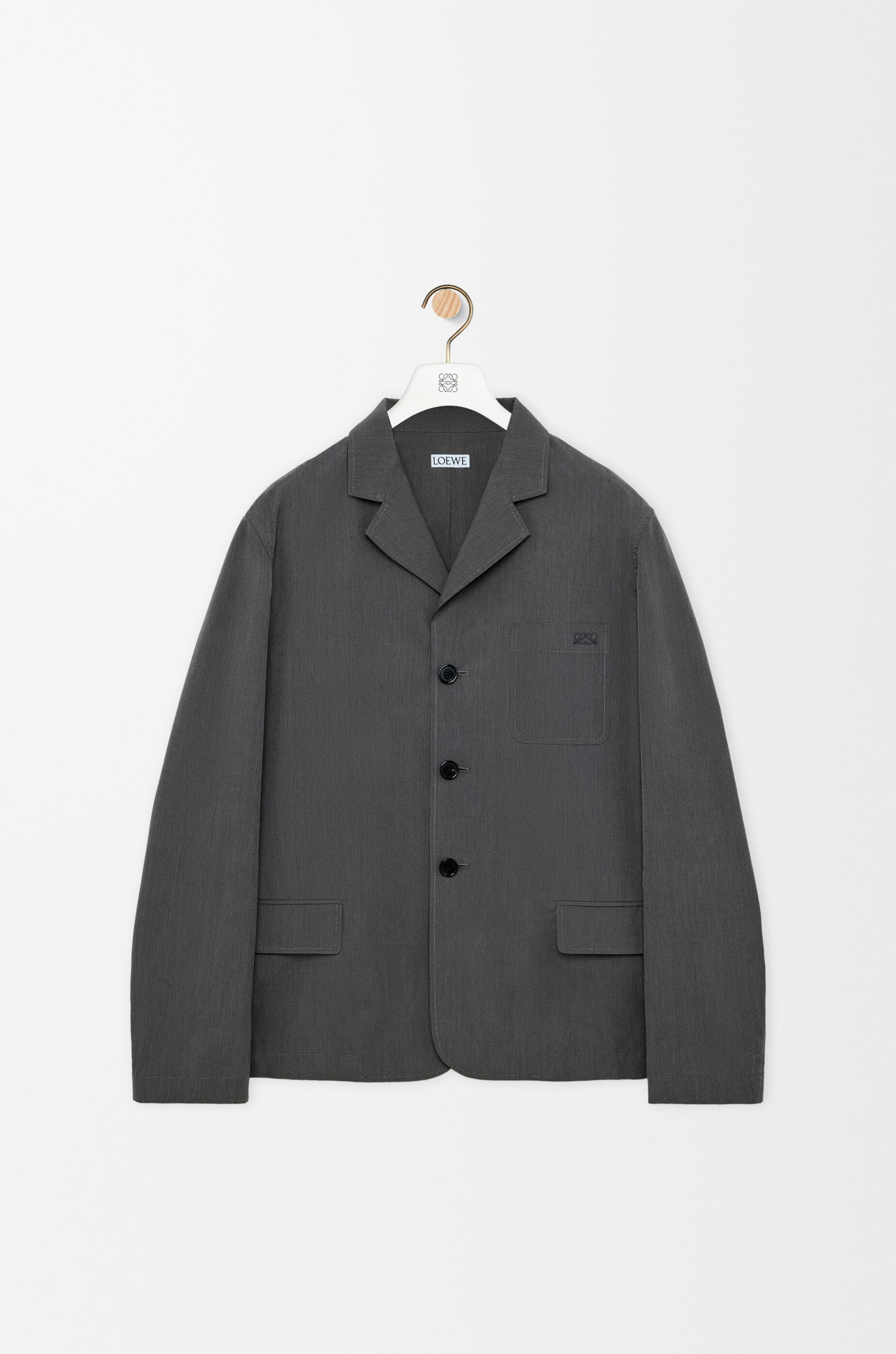 Jacket in cotton and silk Grey - LOEWE USA Official Website