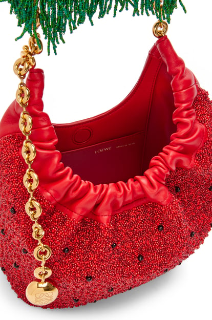 LOEWE Mini Squeeze bag in beaded leather Red plp_rd