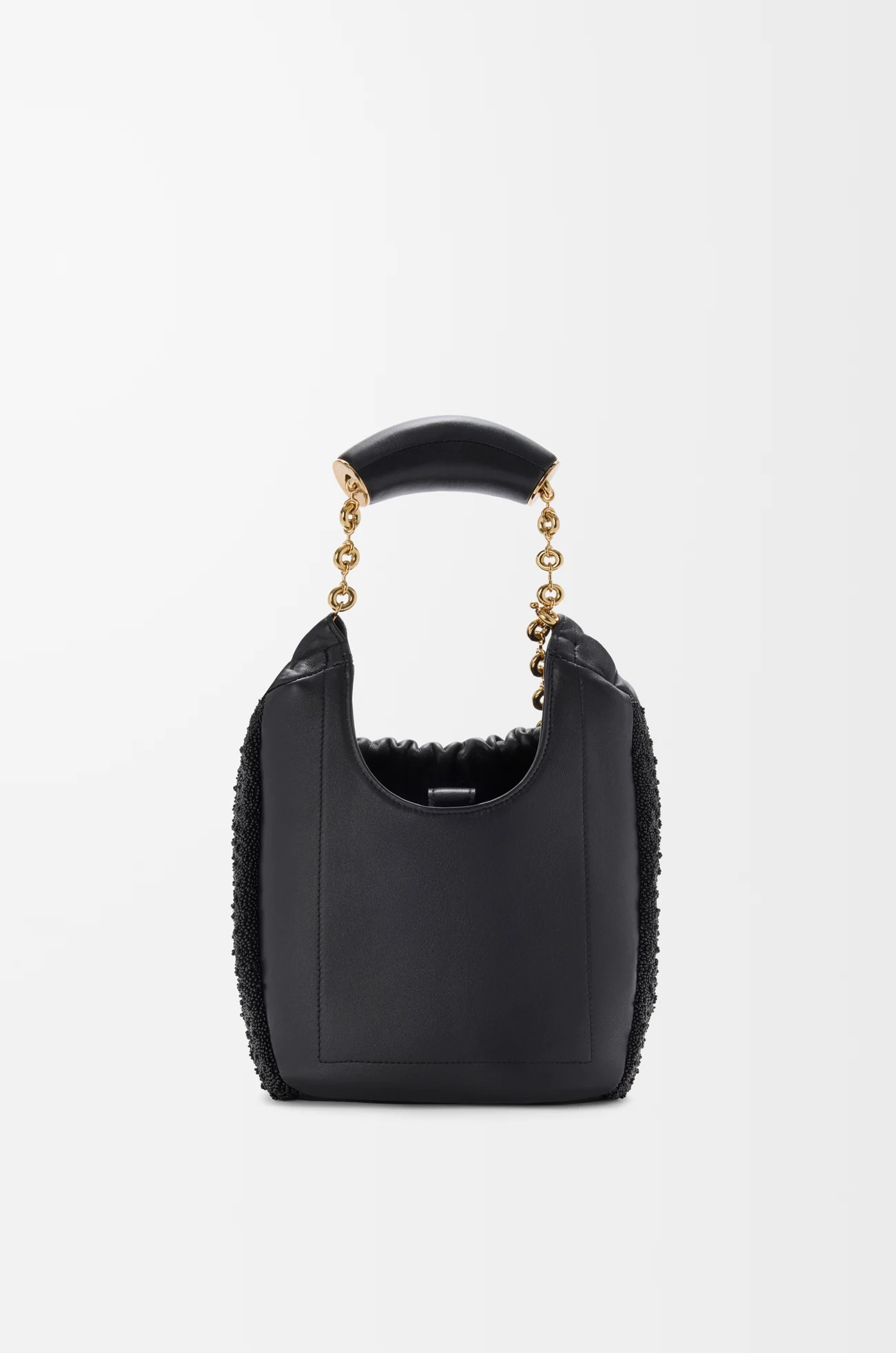LOEWE Mini Squeeze bag in beaded leather Black/Burgundy