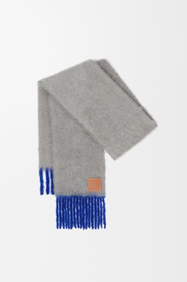 LOEWE Scarf in mohair and wool Grey/Blue
