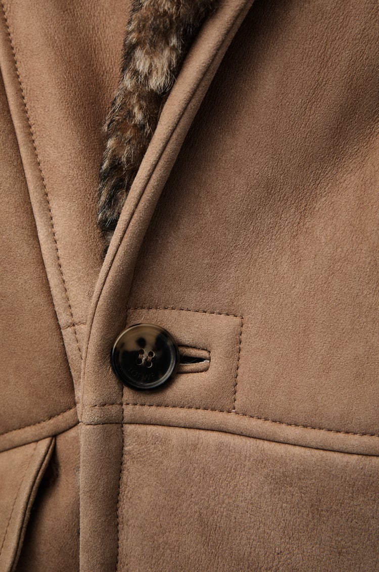 LOEWE Chaqueta de doble botonadura en lana de oveja Camel