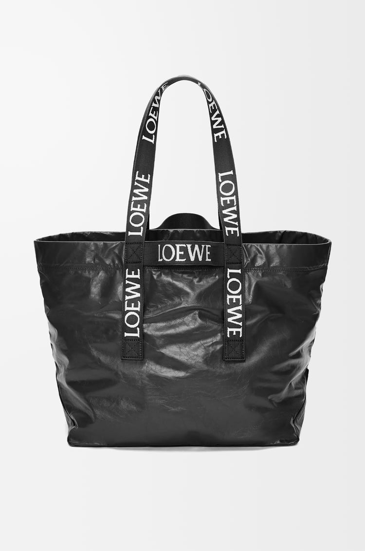 LOEWE Fold Shopper in paper calfskin Black