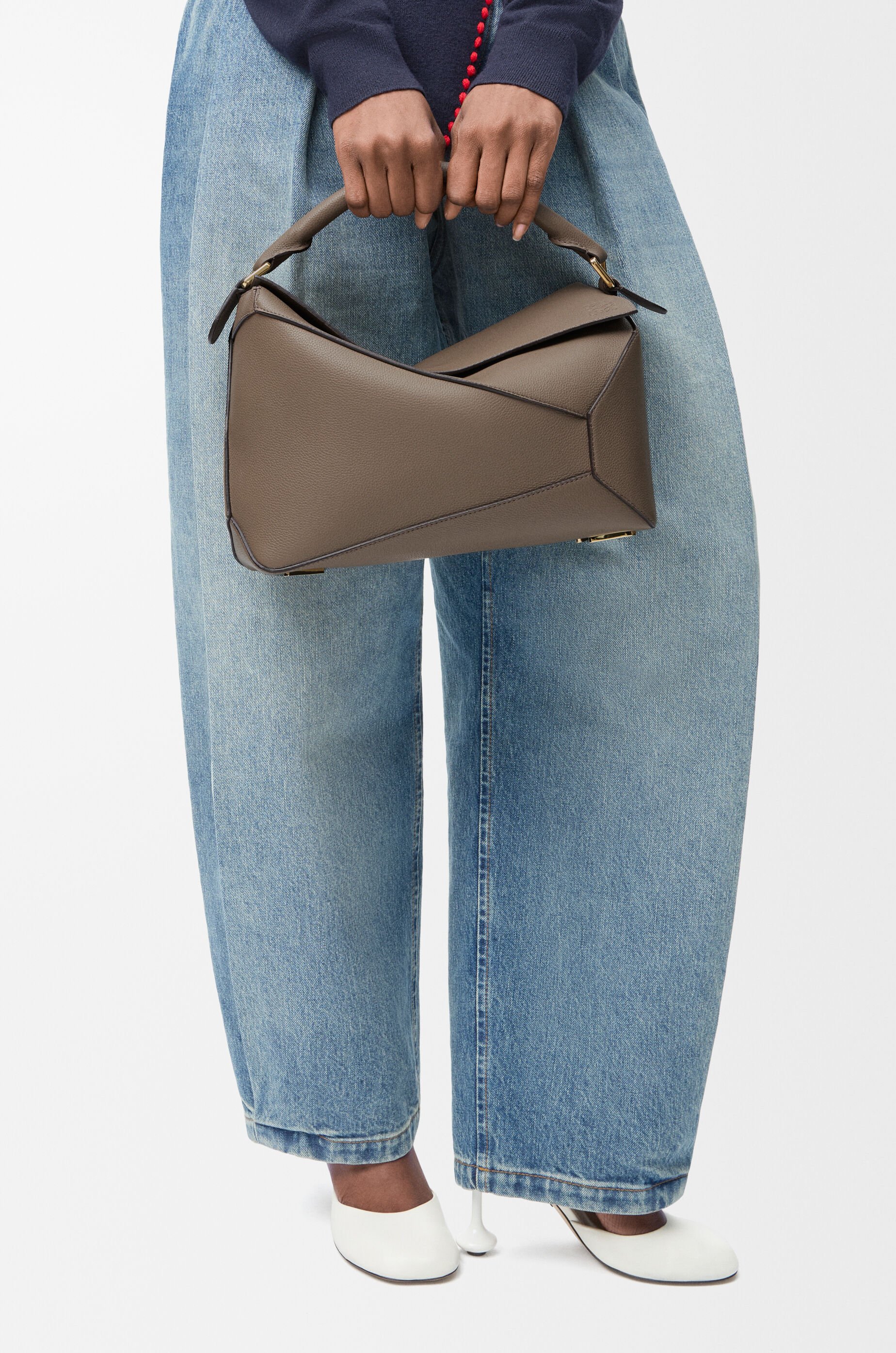 Medium Puzzle Edge bag in soft grained calfskin Brown - LOEWE