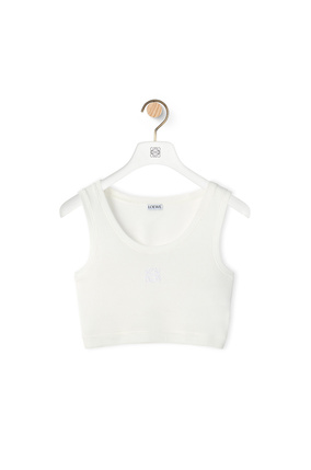 LOEWE Anagram cropped tank top in cotton White plp_rd